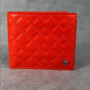 NWT Versace neon orange men’s wallet